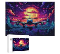 300 PCS Jigsaw Puzzles for Adults Teenagerss Magical Sunset Flight Adventure -7 Jigsaw Hands-on Game Hand Speed Race Unique Gifts for Birthday And Christmas 300 PCS