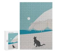 300 PCS Jigsaw Puzzles for Adults Teenagerss Mountain Cat Silhouette Scene Puzzles for Adults Hands-on Game Precision Cutting Parent-child Interaction 300 PCS