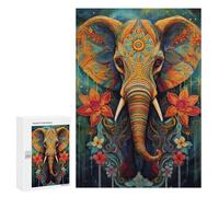 300 PCS Jigsaw Puzzles for Adults Teenagerss Painted Elephant Animal Jigsaw Hands-on Game Hand Speed Race Unique Gifts for Birthday And Christmas 300 PCS