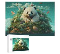 300 PCS Jigsaw Puzzles for Adults Teenagerss Panda Paradise Island Puzzles for Adults Hands-on Game Precision Cutting Parent-child Interaction 300 PCS