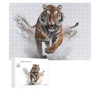 300 PCS Jigsaw Puzzles for Adults Teenagerss Powerful Tiger in Action Puzzles for Adults Hands-on Game Precision Cutting Parent-child Interaction 300 PCS