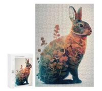 300 PCS Jigsaw Puzzles for Adults Teenagerss Rabbit Flower Jigsaw Puzzle Toy Wall Decor Wall Art Birthday And Unique Gifts 300 PCS
