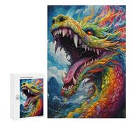 300 PCS Jigsaw Puzzles for Adults Teenagerss Rainbow Serpent in Flight Puzzles for Adults Hands-on Game Precision Cutting Parent-child Interaction 300 PCS