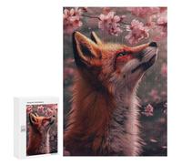 300 PCS Jigsaw Puzzles for Adults Teenagerss Red Fox Cherry Blossom Jigsaw Puzzle Toy Wall Decor Wall Art Birthday And Unique Gifts 300 PCS