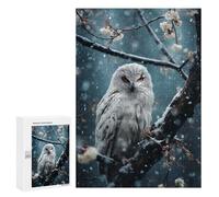 300 PCS Jigsaw Puzzles for Adults Teenagerss Snowy White Owl Jigsaw Puzzle Toy Wall Decor Wall Art Birthday And Unique Gifts 300 PCS