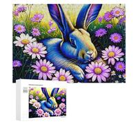 300 PCS Jigsaw Puzzles for Adults Teenagerss Spring Bunny with Flowers Puzzles for Adults Hands-on Game Precision Cutting Parent-child Interaction 300 PCS