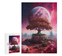 300 PCS Jigsaw Puzzles for Adults Teenagerss Tree on The Pink Planet Jigsaw Hands-on Game Hand Speed Race Unique Gifts for Birthday And Christmas 300 PCS