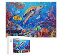 300 PCS Jigsaw Puzzles for Adults Teenagerss Underwater Paradise Sea Life Artwork Puzzles for Adults Hands-on Game Precision Cutting Parent-child Interaction 300 PCS