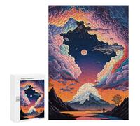 300 PCS Jigsaw Puzzles for Adults Teenagerss Whimsical Cloudscape with Mountain Teenagers Puzzles Family Game Staycation Kill Time Parent-child Interaction 300 PCS