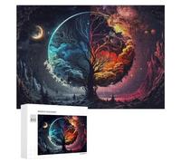 300 PCS Jigsaw Puzzles for Adults Teenagerss Yin-Yang Tree Cosmic Harmony Puzzles for Adults Hands-on Game Precision Cutting Parent-child Interaction 300 PCS
