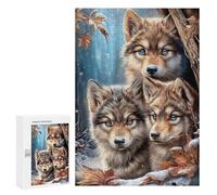 300 PCS Jigsaw Puzzles for Adults Three Wolves in Winter Forest Jigsaw Puzzle Hands-on Game But Fun And Humorous Birthday And Unique Gifts 300 PCS