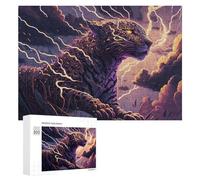 300 PCS Jigsaw Puzzles for Adults Thundering Leopard Storm Teenagers Puzzles Hands-on Game Improve Memory Parent-child Interaction 300 PCS