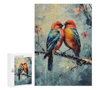 300 PCS Jigsaw Puzzles for Adults Two Birds on A Branch Painting Jigsaws for Adults DIY Toys Analysis And Logic Unique Gifts for Birthday And Christmas 300 PCS