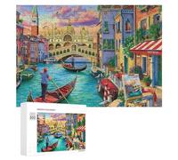 300 PCS Jigsaw Puzzles for Adults Venice Canals at Sunset Jigsaw for Adults Family Games Presents for Women Parent-child Interaction 300 PCS