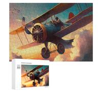 300 PCS Jigsaw Puzzles for Adults Vintage Airplane in Flight Teenagers Puzzles Hands-on Game Improve Memory Parent-child Interaction 300 PCS