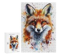300 PCS Jigsaw Puzzles for Adults Watercolor Fox Portrait Jigsaw for Adults Brain Teaser Game Birthday Present Difficult And Challenge 300 PCS