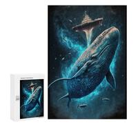 300 PCS Jigsaw Puzzles for Adults Whale And Ship in Space Jigsaw for Adults Family Games Presents for Women Parent-child Interaction 300 PCS
