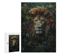 300 PCS Jigsaw Puzzles for Adults Whimsical Flowers Lion Jigsaw for Adults Relax Games Hand Speed Race for Is Ideal As A Gift 300 PCS