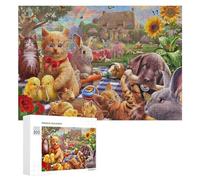 300 PCS Jigsaw Puzzles for Adults Whimsical Garden Gathering Jigsaw for Adults Relax Games For Family Fun for Is Ideal As A Gift 300 PCS