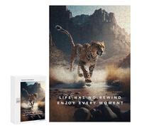 300 PCS Jigsaw Puzzles for Adults Wild Moment Cheetah's Sprint Jigsaws for Adults DIY Toys Analysis And Logic Unique Gifts for Birthday And Christmas 300 PCS