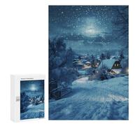 300 PCS Jigsaw Puzzles for Adults Winter Snowfall Village Jigsaw for Adults Relax Games Hand Speed Race for Is Ideal As A Gift 300 PCS