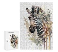300 PCS Jigsaw Puzzles for Adults Zebra Watercolor Jigsaw for Adults Relax Games Hand Speed Race for Is Ideal As A Gift 300 PCS