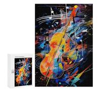 300 PCS Jigsaw Puzzles for Teenagers Colorful Abstract Violin Art Print Jigsaw Puzzles for Adults Improve Memory Difficult And Challenge Brainteaser Family Games 300 PCS