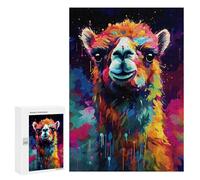 300 PCS Jigsaw Puzzles for Teenagers Colorful Camel Art Print Jigsaw Puzzles for Adults Improve Memory Difficult And Challenge Brainteaser Family Games 300 PCS