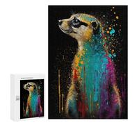 300 PCS Jigsaw Puzzles for Teenagers Colorful Meerkat Art Print Adult Jigsaw Puzzles Pattern Assembly Help The Brain Exercise Challenging Game Toys 300 PCS