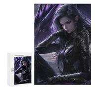 300 PCS Jigsaw Puzzles for Teenagers Dark Fantasy Dragon Warrior Artwork Adult Jigsaw Puzzles Pattern Assembly Help The Brain Exercise Challenging Game Toys 300 PCS