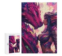 300 PCS Jigsaw Puzzles for Teenagers Dragon Kiss Fantasy Artwork Puzzles for Teenagers Precision Cutting Help The Brain Exercise Stress Reduction Gifts 300 PCS
