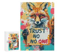300 PCS Jigsaw Puzzles for Teenagers Fox Trust No One Adult Jigsaw Puzzles Pattern Assembly Help The Brain Exercise Challenging Game Toys 300 PCS