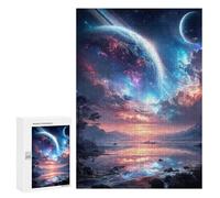 300 PCS Jigsaw Puzzles for Teenagers Galactic Reflections Celestial Landscape -1 Adult Jigsaw Puzzles Pattern Assembly Help The Brain Exercise Challenging Game Toys 300 PCS