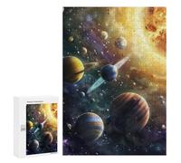 300 PCS Jigsaw Puzzles for Teenagers Galaxy Planets Space Artwork Puzzles for Teenagers Precision Cutting Help The Brain Exercise Stress Reduction Gifts 300 PCS
