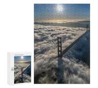 300 PCS Jigsaw Puzzles for Teenagers Golden Gate Bridge in Fog-2 Puzzles for Teenagers Precision Cutting Help The Brain Exercise Stress Reduction Gifts 300 PCS
