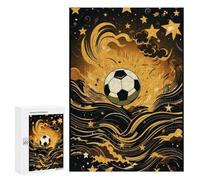 300 PCS Jigsaw Puzzles for Teenagers Golden Soccer Ball Artwork Puzzles for Teenagers Precision Cutting Help The Brain Exercise Stress Reduction Gifts 300 PCS