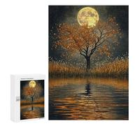 300 PCS Jigsaw Puzzles for Teenagers Moonlit Autumn Reflections Jigsaw Puzzles for Adults Improve Memory Difficult And Challenge Brainteaser Family Games 300 PCS