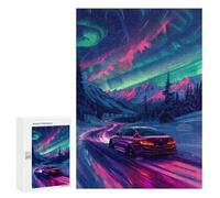 300 PCS Jigsaw Puzzles for Teenagers Night Drive Aurora Jigsaw Puzzles for Adults Improve Memory Difficult And Challenge Brainteaser Family Games 300 PCS