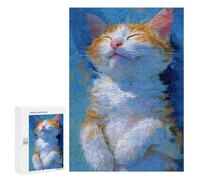 300 PCS Jigsaw Puzzles for Teenagers Painted Cat Art Print Puzzles for Teenagers Precision Cutting Help The Brain Exercise Stress Reduction Gifts 300 PCS