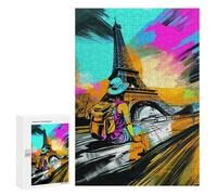 300 PCS Jigsaw Puzzles for Teenagers Paris Eiffel Tower Travel Art Print Jigsaw Puzzles for Adults Improve Memory Difficult And Challenge Brainteaser Family Games 300 PCS