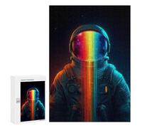300 PCS Jigsaw Puzzles for Teenagers Rainbow Astronaut Space Art Puzzles for Teenagers Precision Cutting Help The Brain Exercise Stress Reduction Gifts 300 PCS