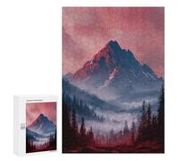 300 PCS Jigsaw Puzzles for Teenagers Red Mountain Misty Forest Puzzles for Teenagers Precision Cutting Help The Brain Exercise Stress Reduction Gifts 300 PCS
