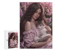 300 PCS Jigsaw Puzzles for Teenagers Romantic Garden with Cat Jigsaw Puzzles for Adults Improve Memory Difficult And Challenge Brainteaser Family Games 300 PCS
