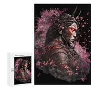 300 PCS Jigsaw Puzzles for Teenagers Samurai Warrior with Cherry Blossoms-5 Adult Jigsaw Puzzles Pattern Assembly Help The Brain Exercise Challenging Game Toys 300 PCS