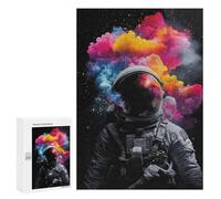 300 PCS Jigsaw Puzzles for Teenagers Space Astronaut with Colorful Clouds Puzzles for Teenagers Precision Cutting Help The Brain Exercise Stress Reduction Gifts 300 PCS