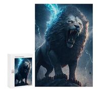 300 PCS Jigsaw Puzzles for Teenagers Thundering Lion Roar Jigsaw Puzzles for Adults Improve Memory Difficult And Challenge Brainteaser Family Games 300 PCS