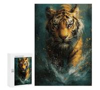 300 PCS Jigsaw Puzzles for Teenagers Tiger Art Print Poster-1 Puzzles for Teenagers Precision Cutting Help The Brain Exercise Stress Reduction Gifts 300 PCS