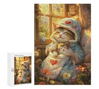 300 PCS Jigsaw Puzzles for Teenagers Whiskered Dreams Cozy Cat Nap Time Jigsaw Puzzles for Adults Improve Memory Difficult And Challenge Brainteaser Family Games 300 PCS