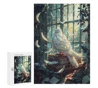 300 PCS Jigsaw Puzzles for Teenagers Whispering Feathers A Magical Library Scene -1 Jigsaw Puzzles for Adults Improve Memory Difficult And Challenge Brainteaser Family Games 300 PCS