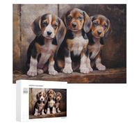 300 PCS Jigsaw Puzzles for Teenagerss Beagle Puppies Teenagers Puzzles Brain Teaser Game Enhance Memory Christmas Birthday Gifts 300 PCS